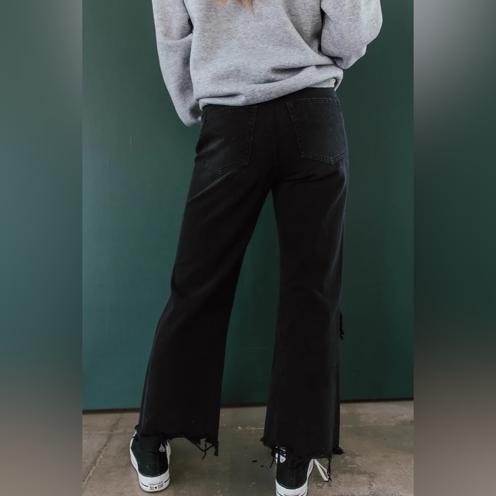 ZARA | Black Charcoal High Rise Denim Pants
